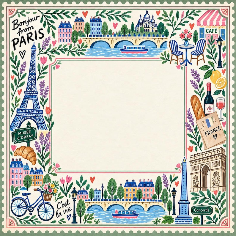 Paris Eiffel Tower Mahjong Mat, Bonjour French Café Travel Game Night Gift, France Lover Mahjong Gift