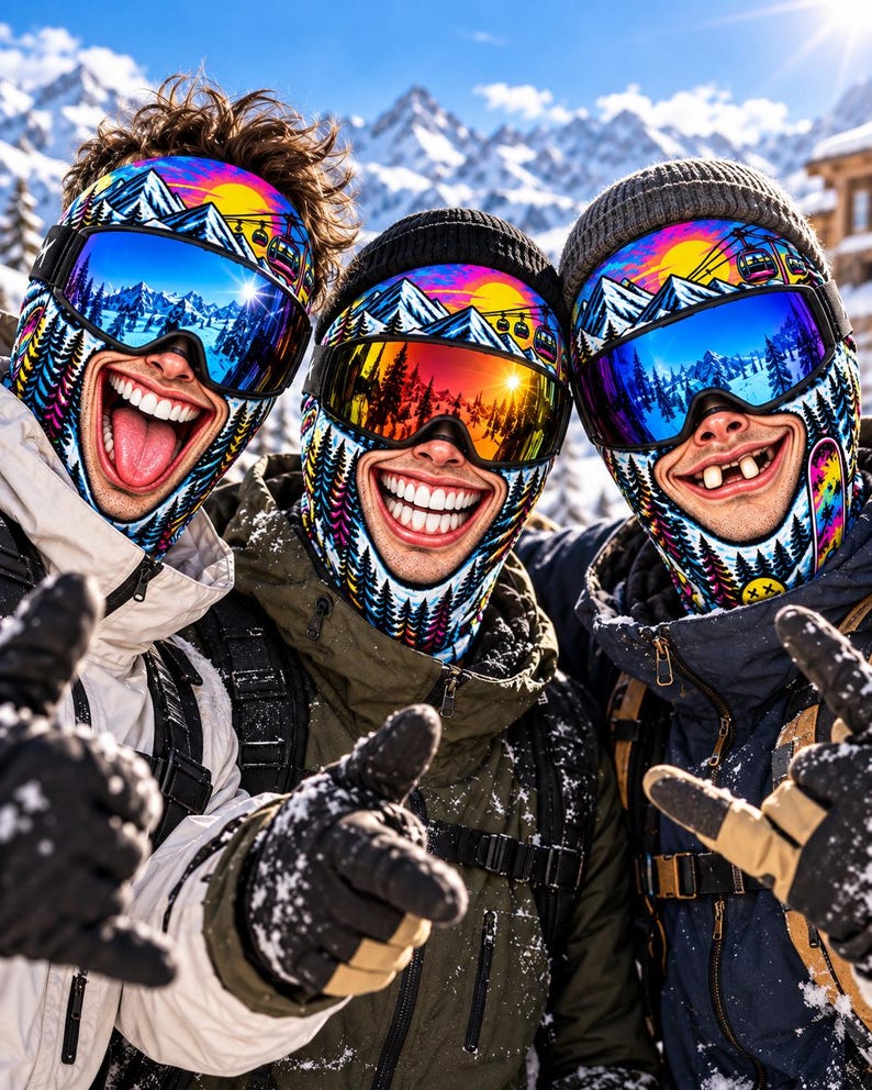 Balaclava Ski Funny, Novelty Winter Face Mask, Snowboard Hood, Gift for Friends