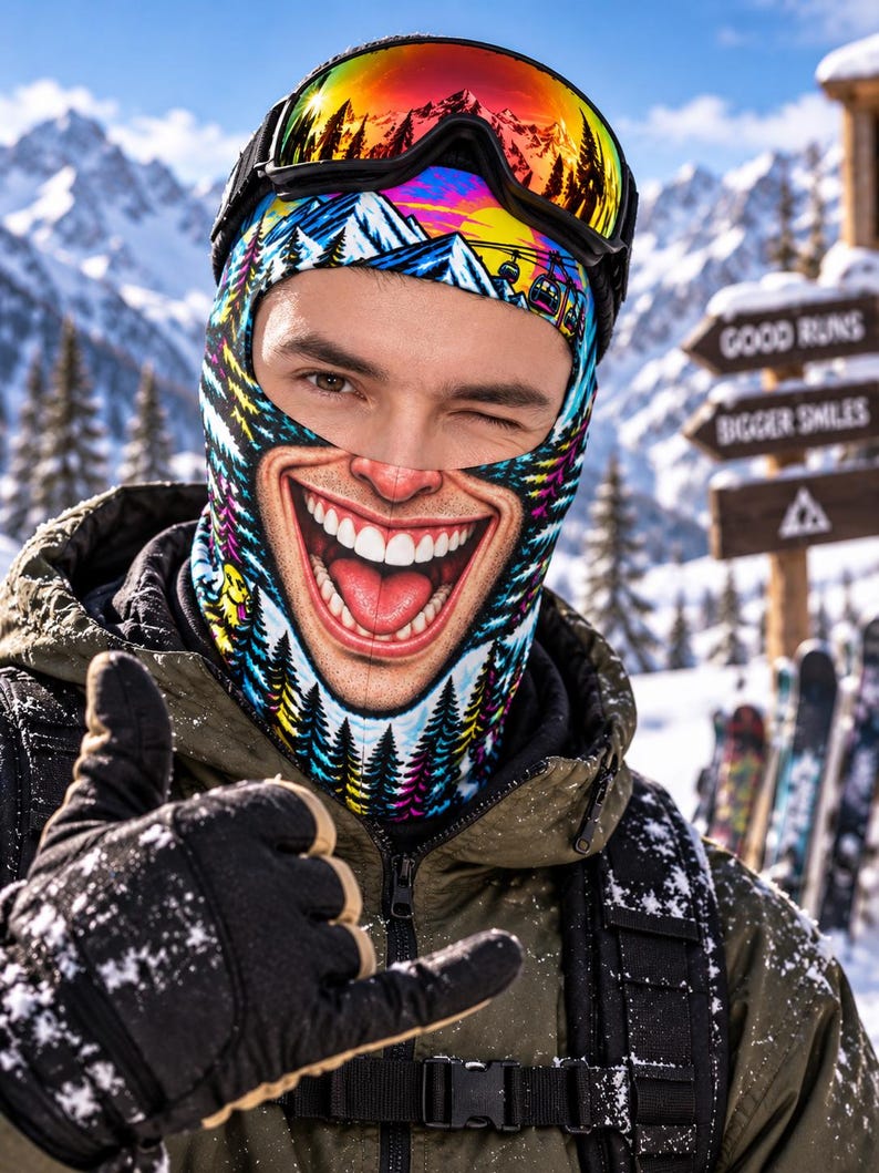 Balaclava Ski Funny, Novelty Winter Face Mask, Snowboard Hood, Gift for Friends