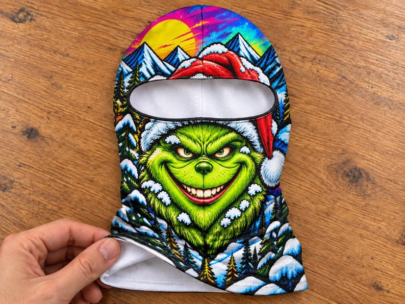 Funny Ski Balaclava, Novelty Face Mask for Snowboarding, Winter Helmet Accessory