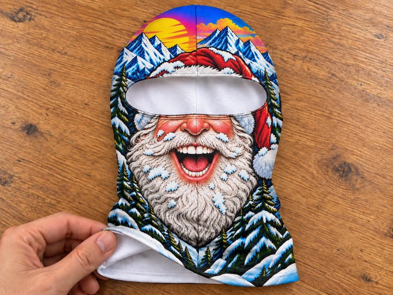 Funny Ski Balaclava, Novelty Face Mask for Snowboarding, Winter Helmet Accessory