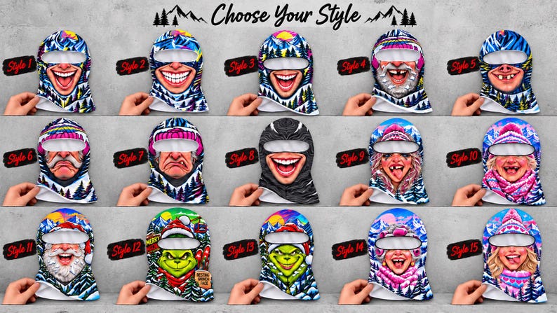 Balaclava Ski Funny, Novelty Winter Face Mask, Snowboard Hood, Gift for Friends