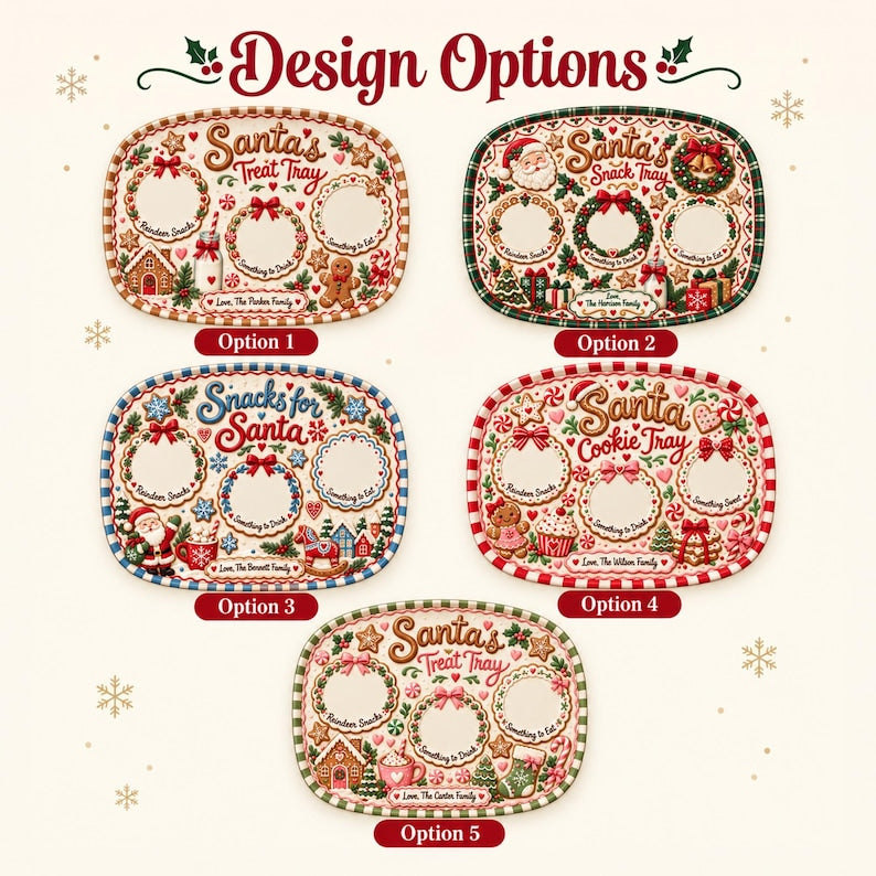Personalized Santa Cookie Plate, Custom Christmas Eve Tray, Gingerbread Snack Platter, Holiday Family Keepsake