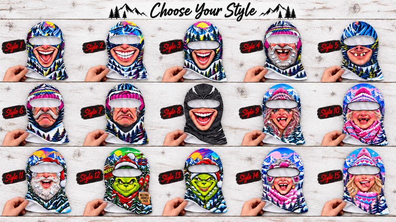 Funny Ski Balaclava, Novelty Face Mask, Snowboard Gift, Winter Sports Gag Gift for Skiers