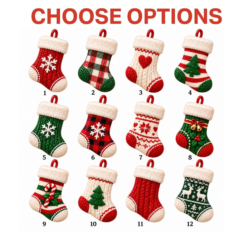 Personalized Family Christmas Ornament 2026, Stockings Christmas 3D Relief Ornament, Family Stocking Ornament With Names