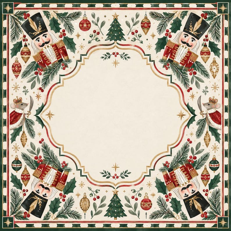 Personalized Christmas Nutcracker Mahjong Mat, Festive Holiday Game Table Cover