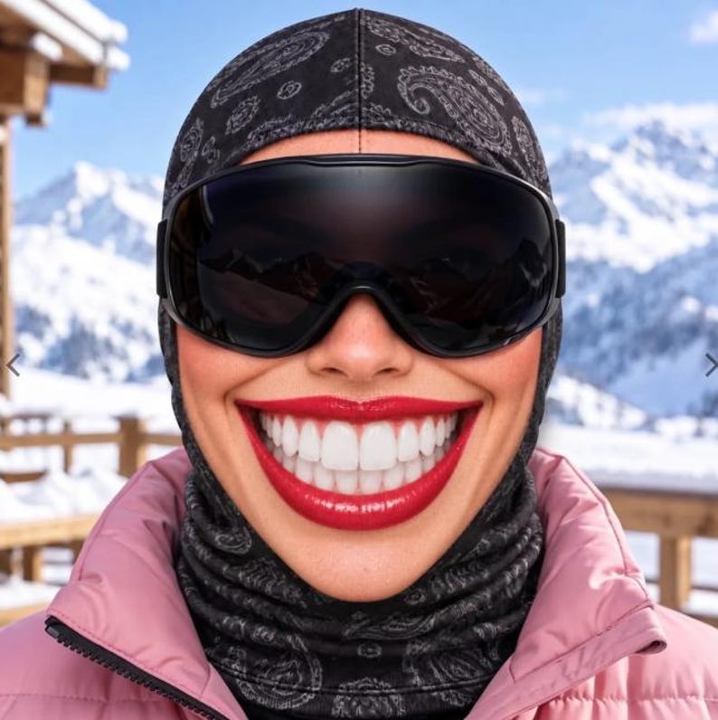 Custom Funny Face Ski Mask, Personalized Balaclava for Ski Lovers, Novelty Winter Face Covering, Funny Snowboarding Gift