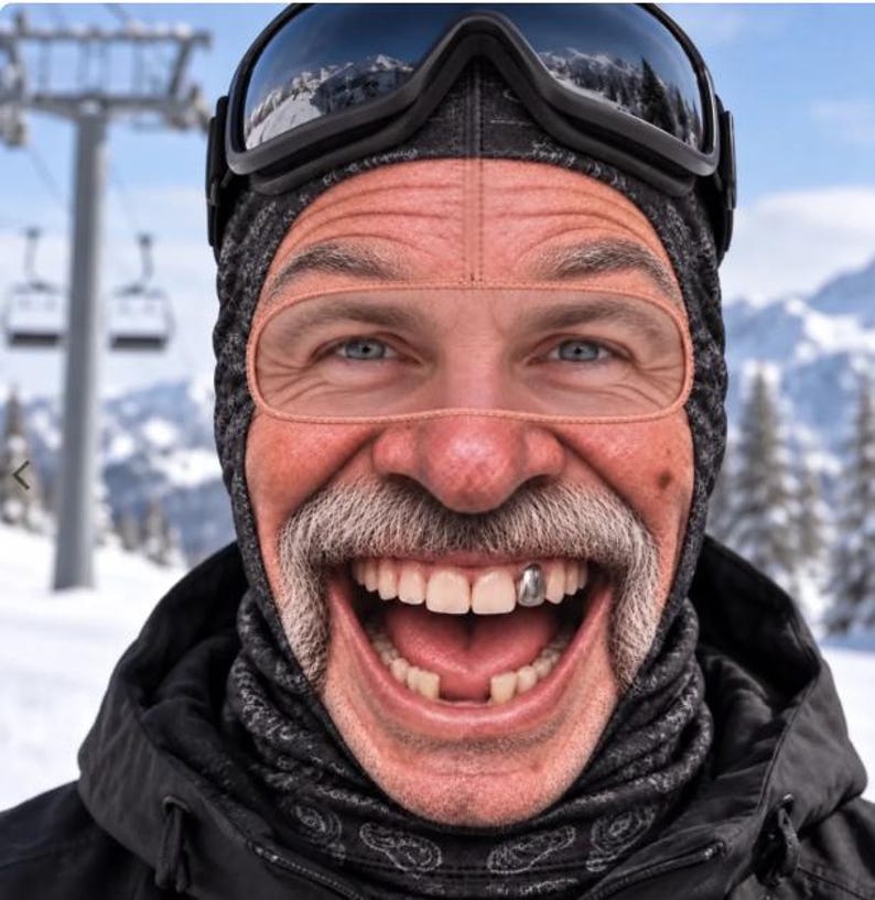 Custom Funny Face Ski Mask, Personalized Balaclava for Ski Lovers, Novelty Winter Face Covering, Funny Snowboarding Gift