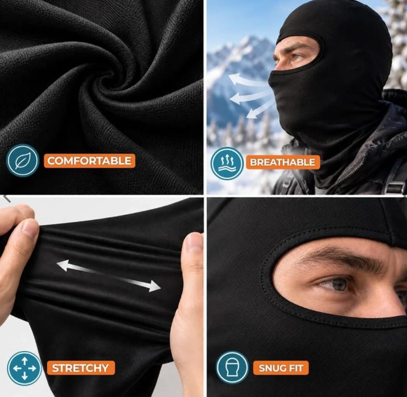 Custom Photo Funny Face Ski Mask, Personalized Balaclava for Ski Lovers, Funny Ski Gift, Novelty Snowboarding Mask, Ski Buddy Gift