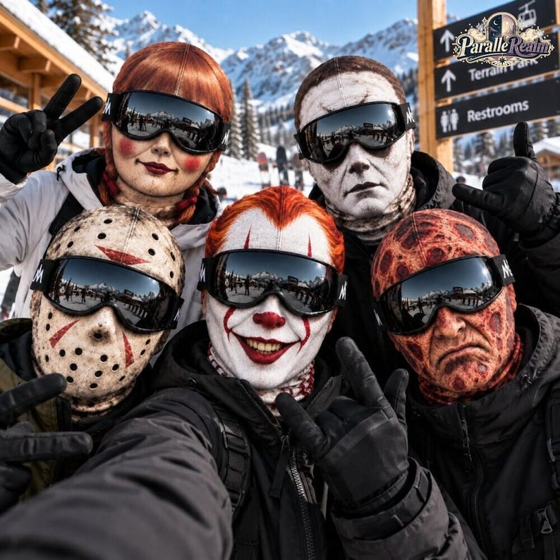 Horror Face Ski Mask, Scary Characters Ski Mask, Halloween Full Face Cover, Creepy Winter Ski Mask, Snowboard Costume Mask