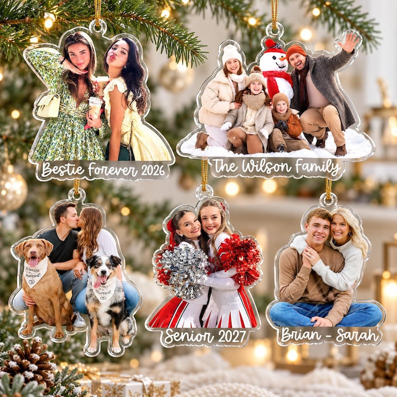Custom Photo Ornament, Large Family Christmas Ornament 2026, Personalized Picture Acrylic Ornament, Christmas Gifts
