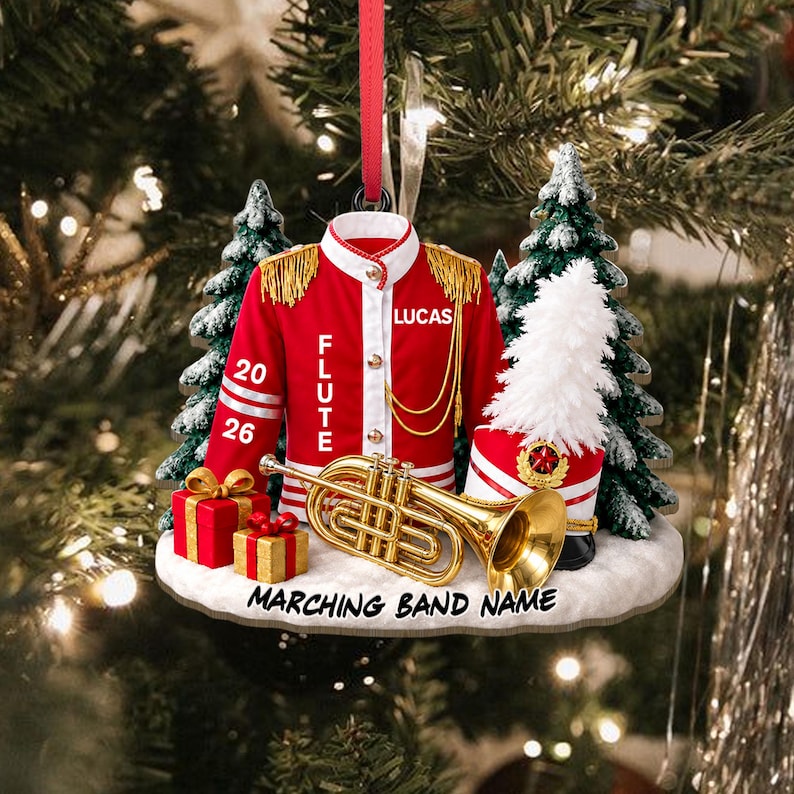 Custom High School Band Ornament, Band Ornament,2D Band Keepsake Gift, Marching Band Gift for Music Students