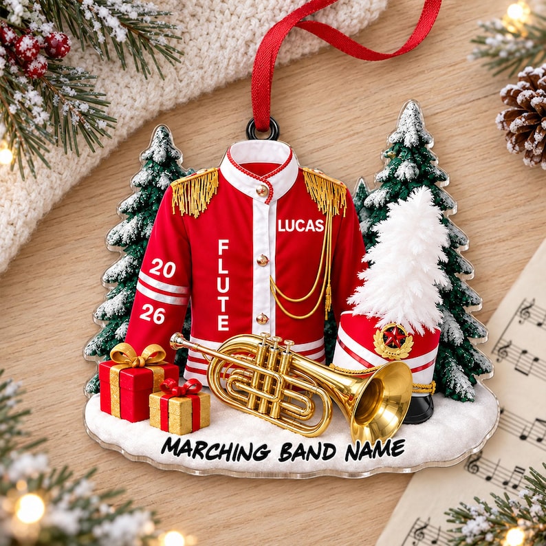 Custom High School Band Ornament, Band Ornament,2D Band Keepsake Gift, Marching Band Gift for Music Students