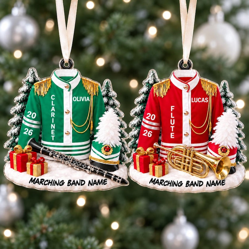 Custom High School Band Ornament, Band Ornament,2D Band Keepsake Gift, Marching Band Gift for Music Students