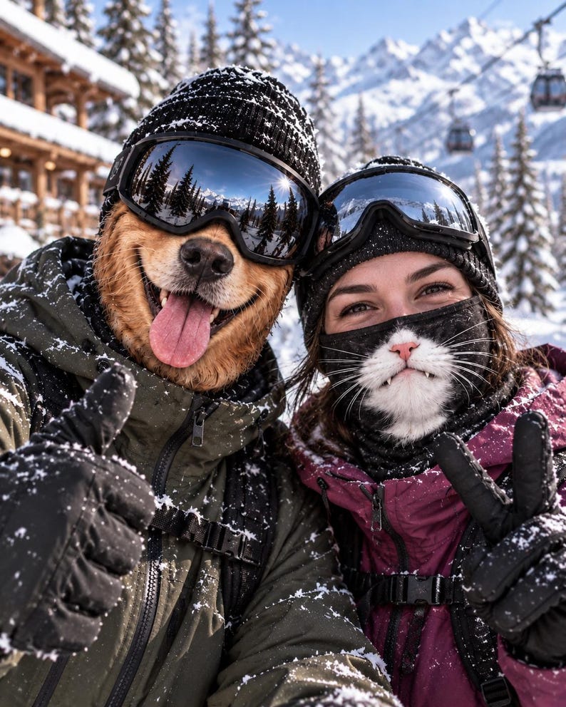 Custom Pet Face Balaclava Mask, Dog Cat Photo Ski Mask, Winter Fun Gift