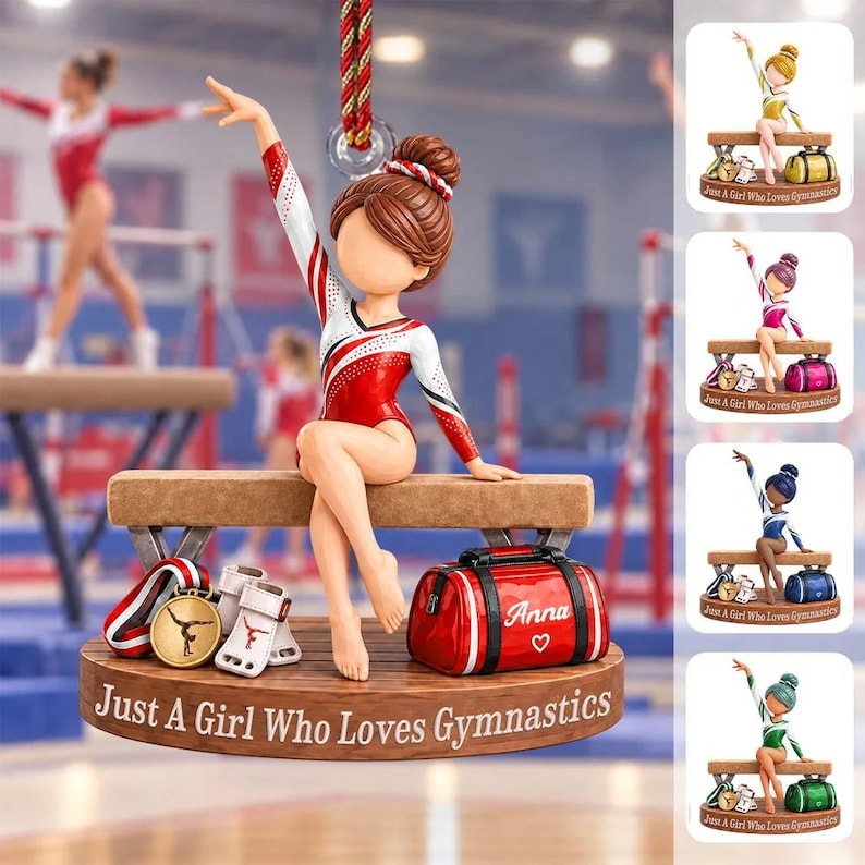 Just A Girl Who Loves Gymnastics, Personalized Gymnastics Ornament, Gift for Gymnast