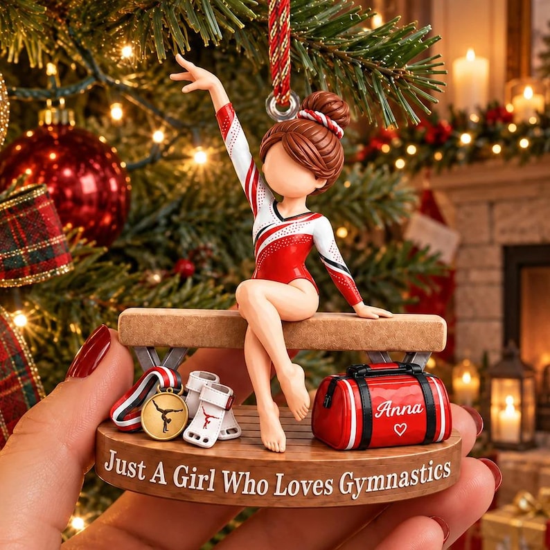 Just A Girl Who Loves Gymnastics, Personalized Gymnastics Ornament, Gift for Gymnast