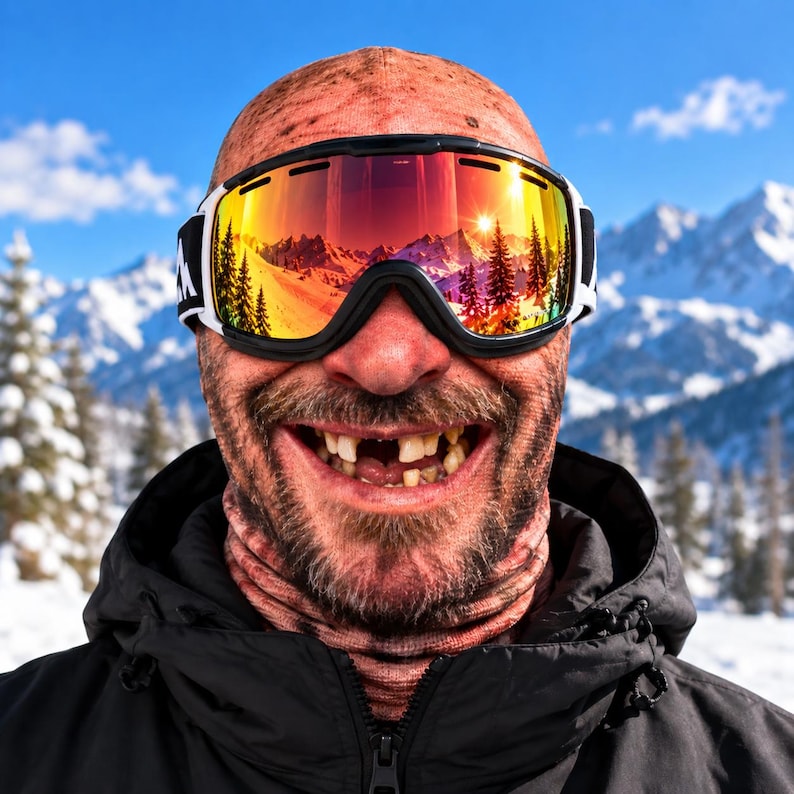 Custom Photo Funny Face Ski Masks, Personalized Balaclava for Ski Lovers, Funny Ski Gift, Novelty Snowboarding Mask, Ski Buddy Gift