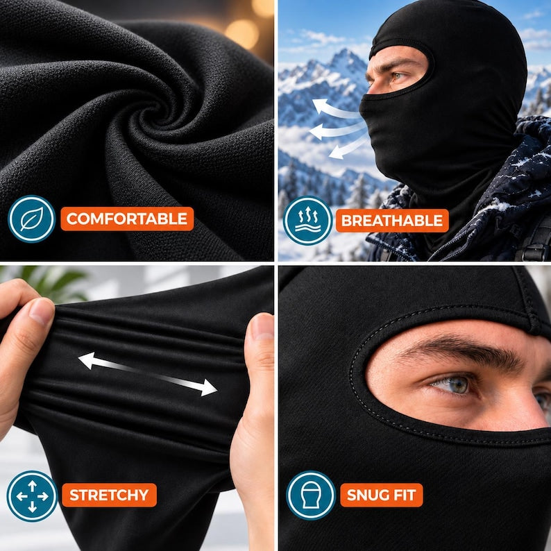 Grandpa Grandma Skiing Balaclava Mask, Funny Face Ski Mask, Grandparents Christmas Gift