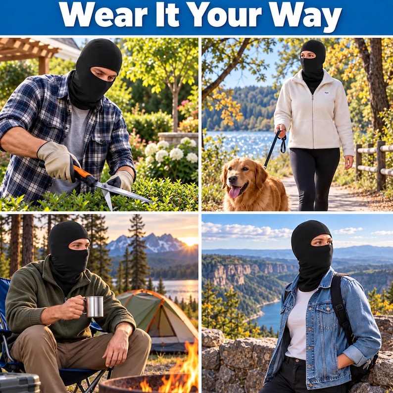 Grandpa Grandma Skiing Balaclava Mask, Funny Face Ski Mask, Grandparents Christmas Gift