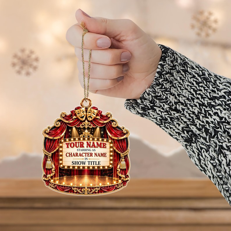 Personalized Theater Ornament, Actor Actress Christmas Ornament, Musical Theatre Christmas Ornament, Drama Student Gift
