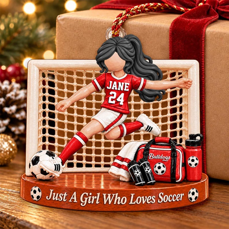 Just A Boy Who Loves Soccer, Personalized Soccer Ornament, Custom Player Name Gift, Gift For Soccer Players