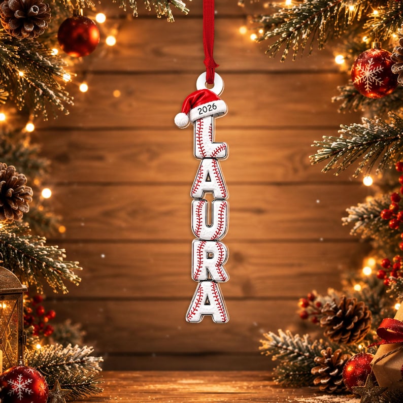 Custom Name Ornament For Sport Lovers, Personalized Name Acrylic Ornament, Athlete Keepsake Gift, Player Team Christmas Gift