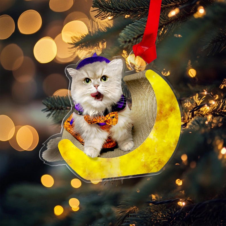 Personalized Dog Cat Picture Acrylic Ornament, Custom Pet Photo Christmas Ornament, Pet Memorial Keepsake