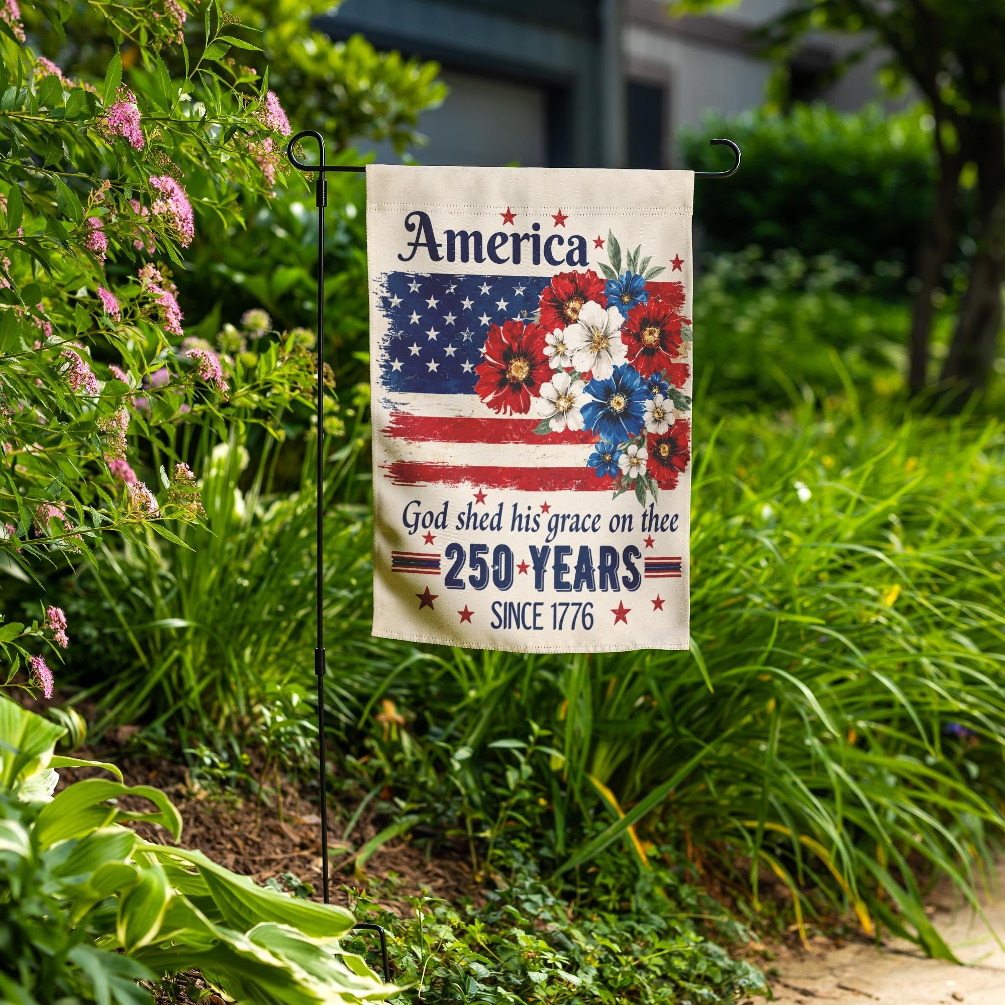 America 250th Birthday Garden Flag, Patriotic Garden Flag, 4th of July Decor