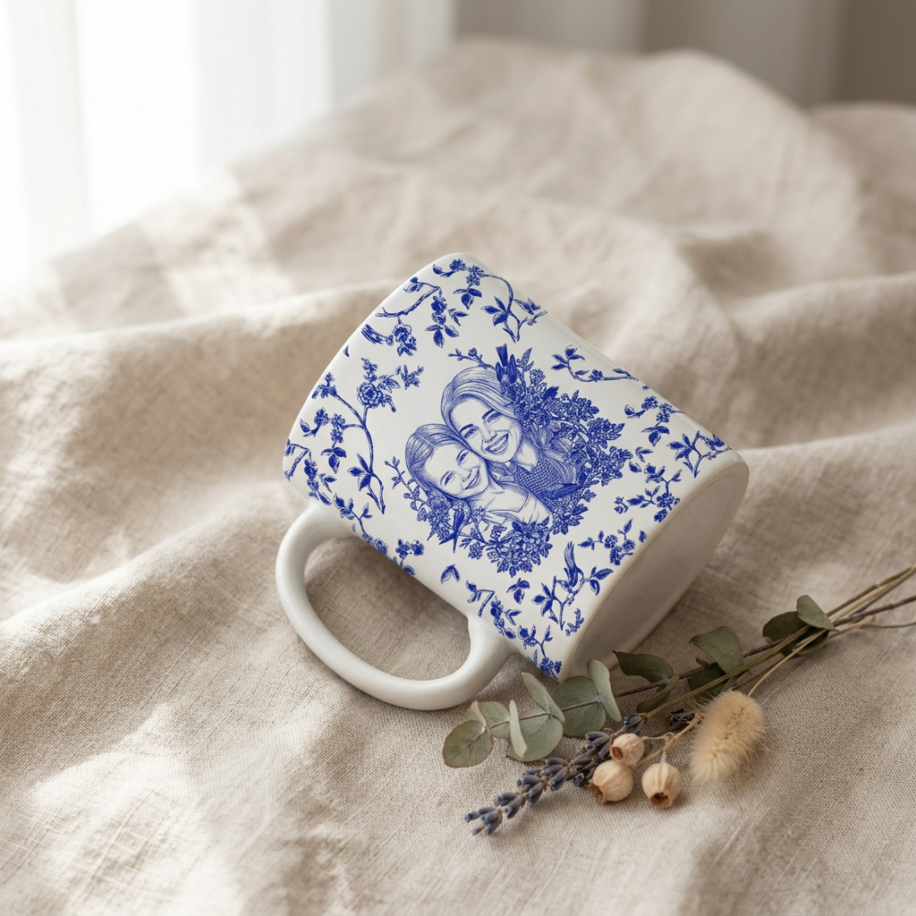 Personalized Mom Portrait from Photo Mug, Custom Mother's Day Gift
