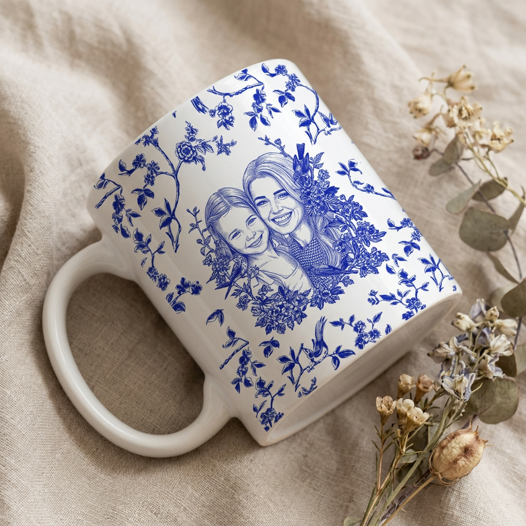 Personalized Mom Portrait from Photo Mug, Custom Mother's Day Gift