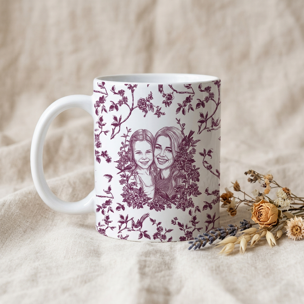 Personalized Mom Portrait from Photo Mug, Custom Mother's Day Gift