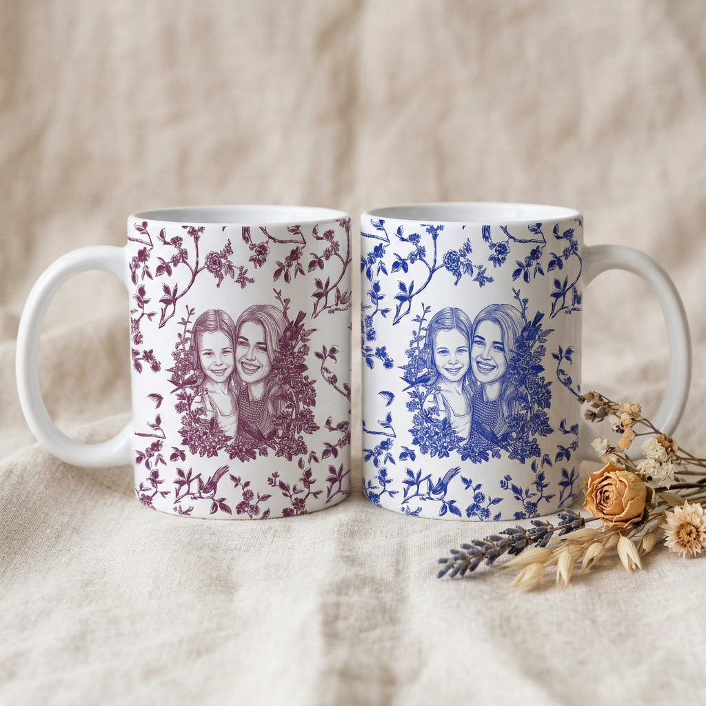 Personalized Mom Portrait from Photo Mug, Custom Mother's Day Gift