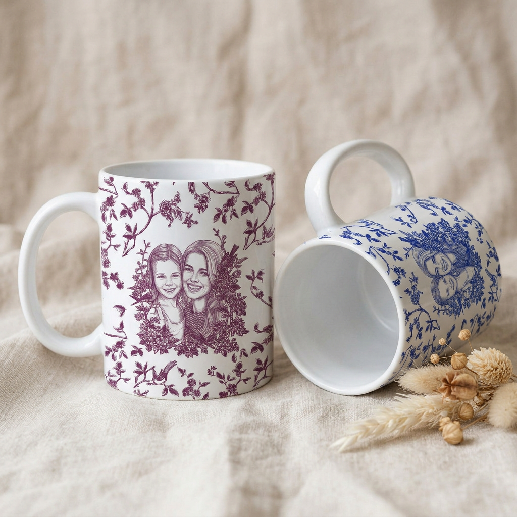 Personalized Mom Portrait from Photo Mug, Custom Mother's Day Gift