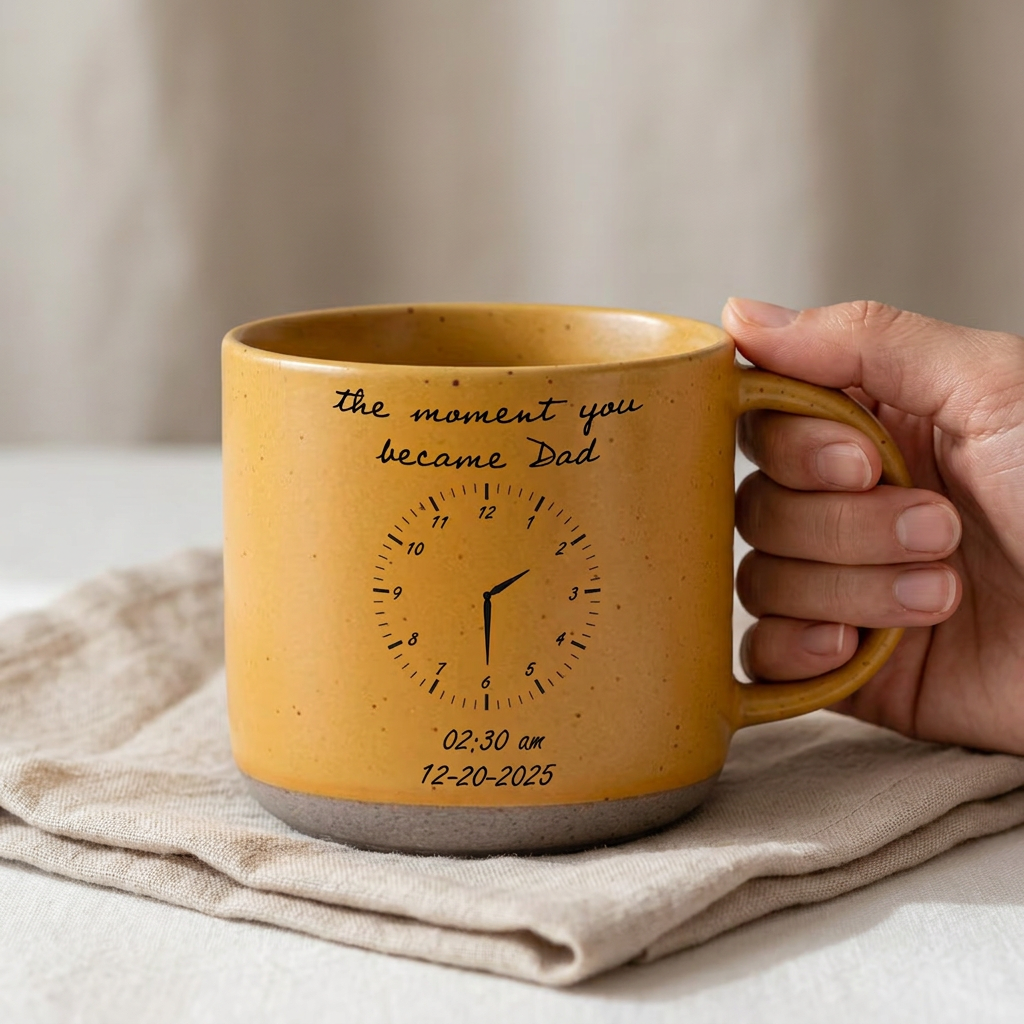 Personalized Photo Mug For Dad, Custom Mug for Dad with Custom Birth date