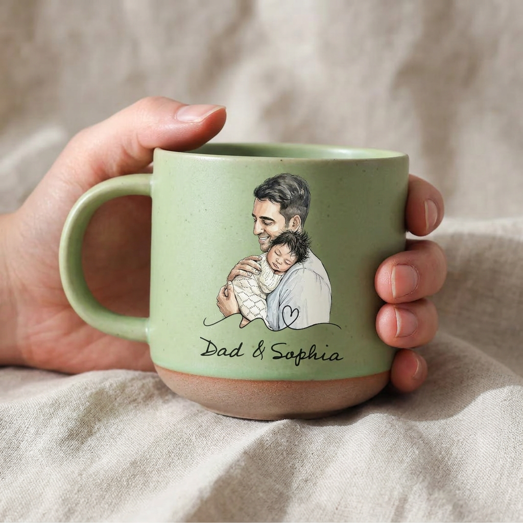 Personalized Photo Mug For Dad, Custom Mug for Dad with Custom Birth date