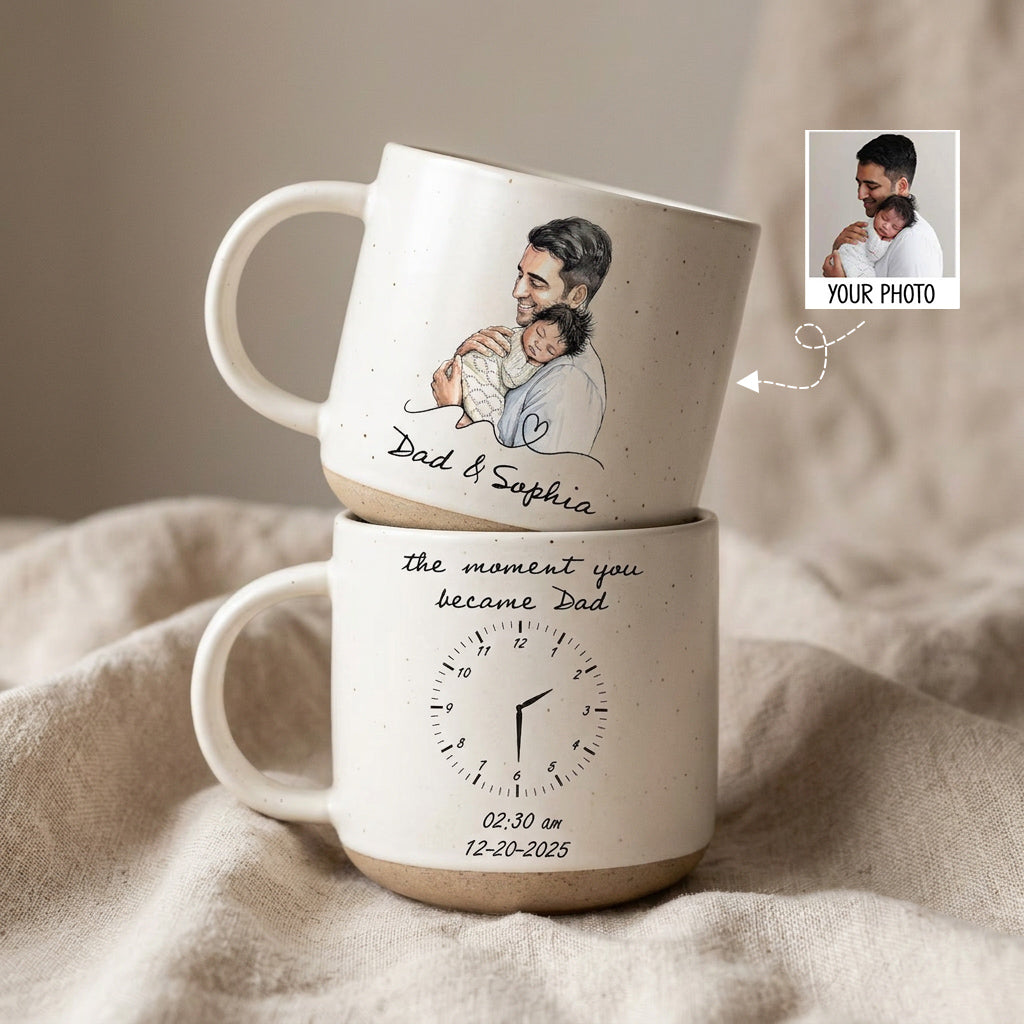 Personalized Photo Mug For Dad, Custom Mug for Dad with Custom Birth date