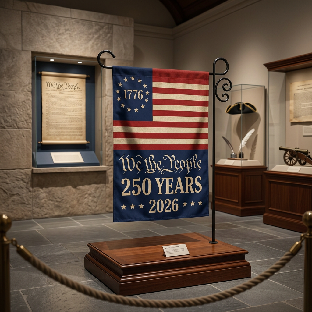 We The People 250 Years Garden Flag, 2026 Semiquincentennial Decor