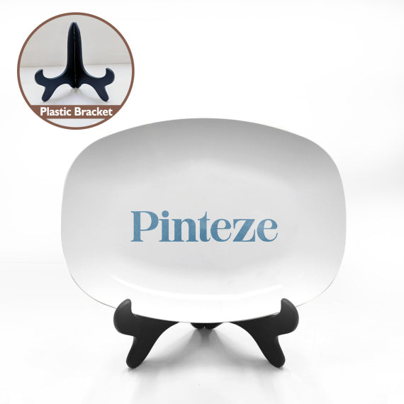 Personalized Christmas Tree Platter, Custom Family Name Oval Serving Tray, Holiday Dinnerware Keepsake