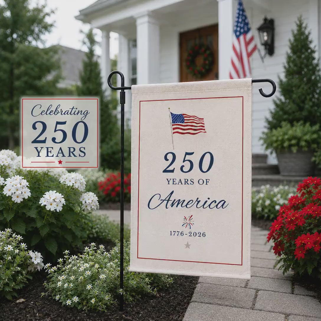 USA Patriotic Garden Flag, 250 Years of America Garden Flag, 4th of July Decor