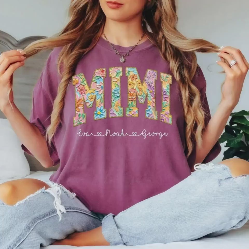 Mama Floral T-Shirt, Personalized Mama Shirt, Custom Kids Names Shirt, Mothers Day Gift, Floral Name Tee, Mom Gift Shirt