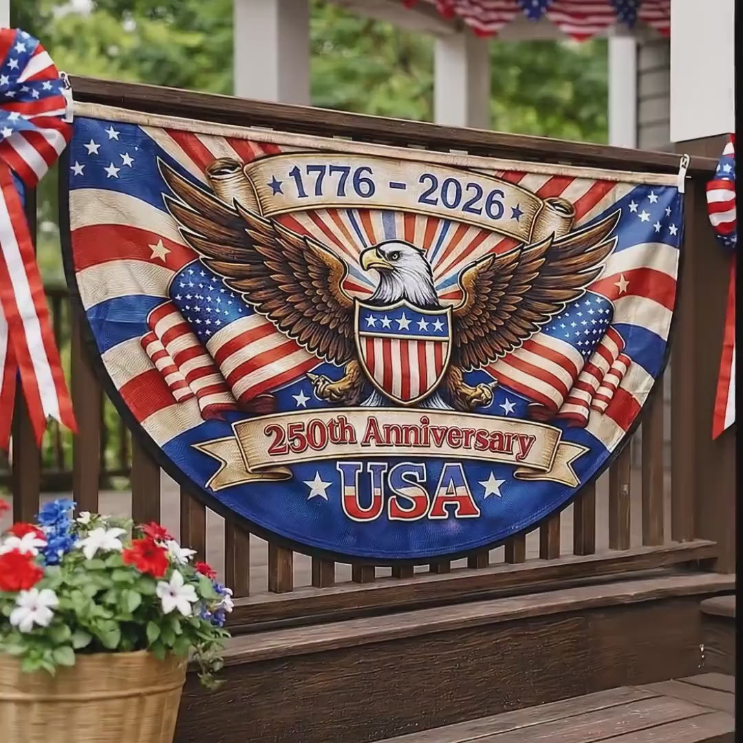 America 250th Anniversary Flag, Semiquincentennial 1776-2026 Patriotic Eagle Outdoor Banner