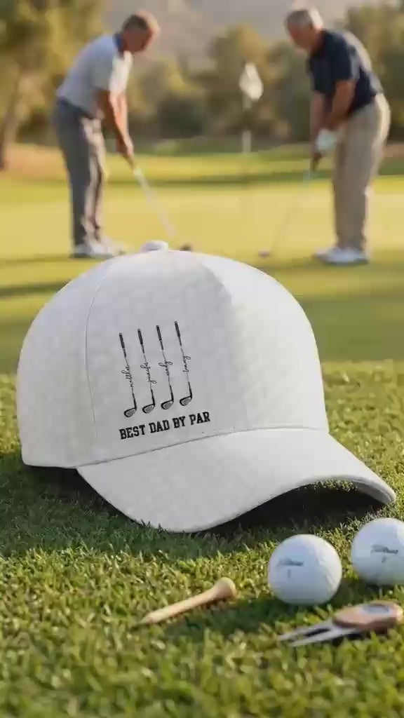 Personalized Best Dad By Par Cap, Custom Name Father Day Golf Gift