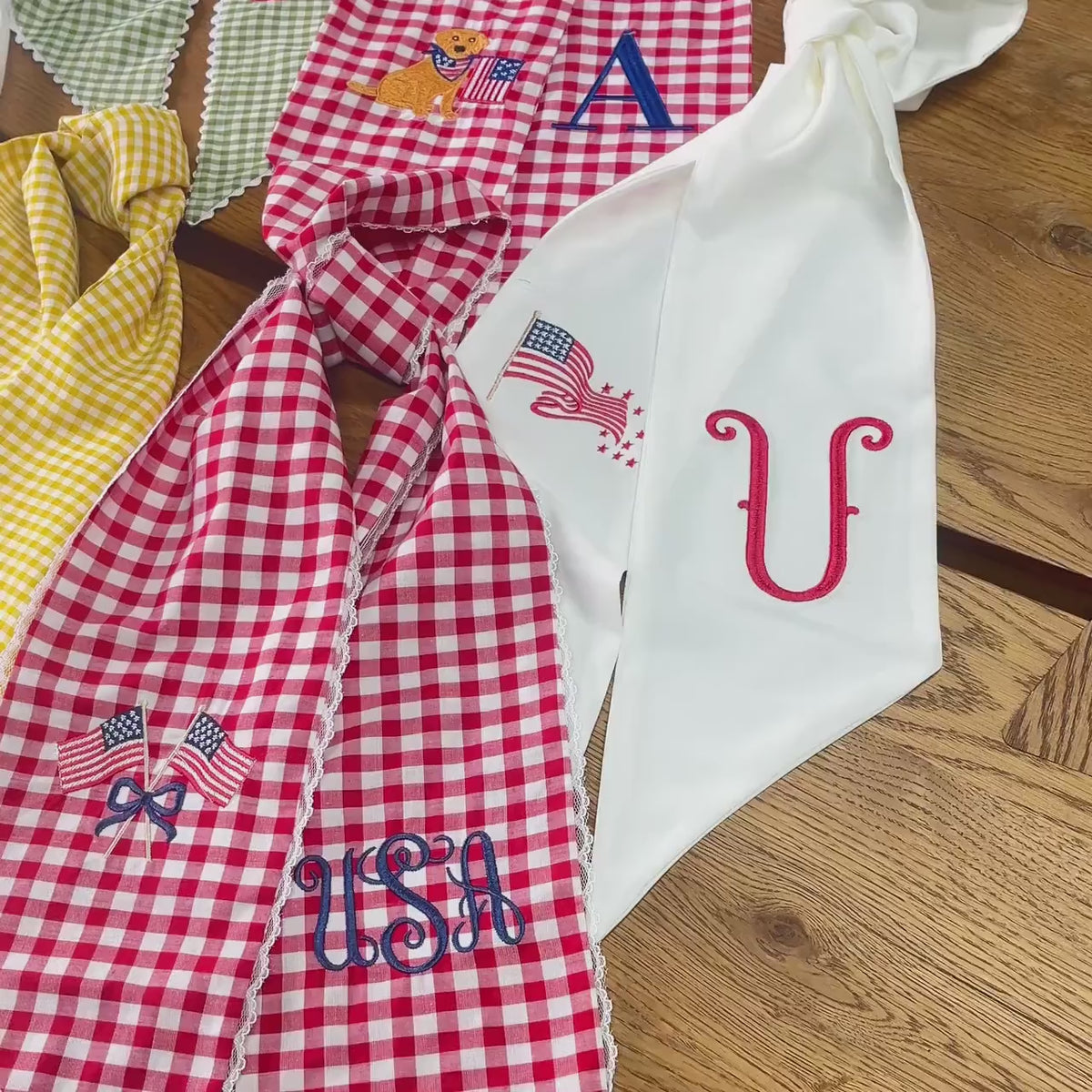 All-Season Wreath Sash Bundle, Year-Round Holiday & Everyday Door Decor, Custom Monogrammed Wreath Sashes