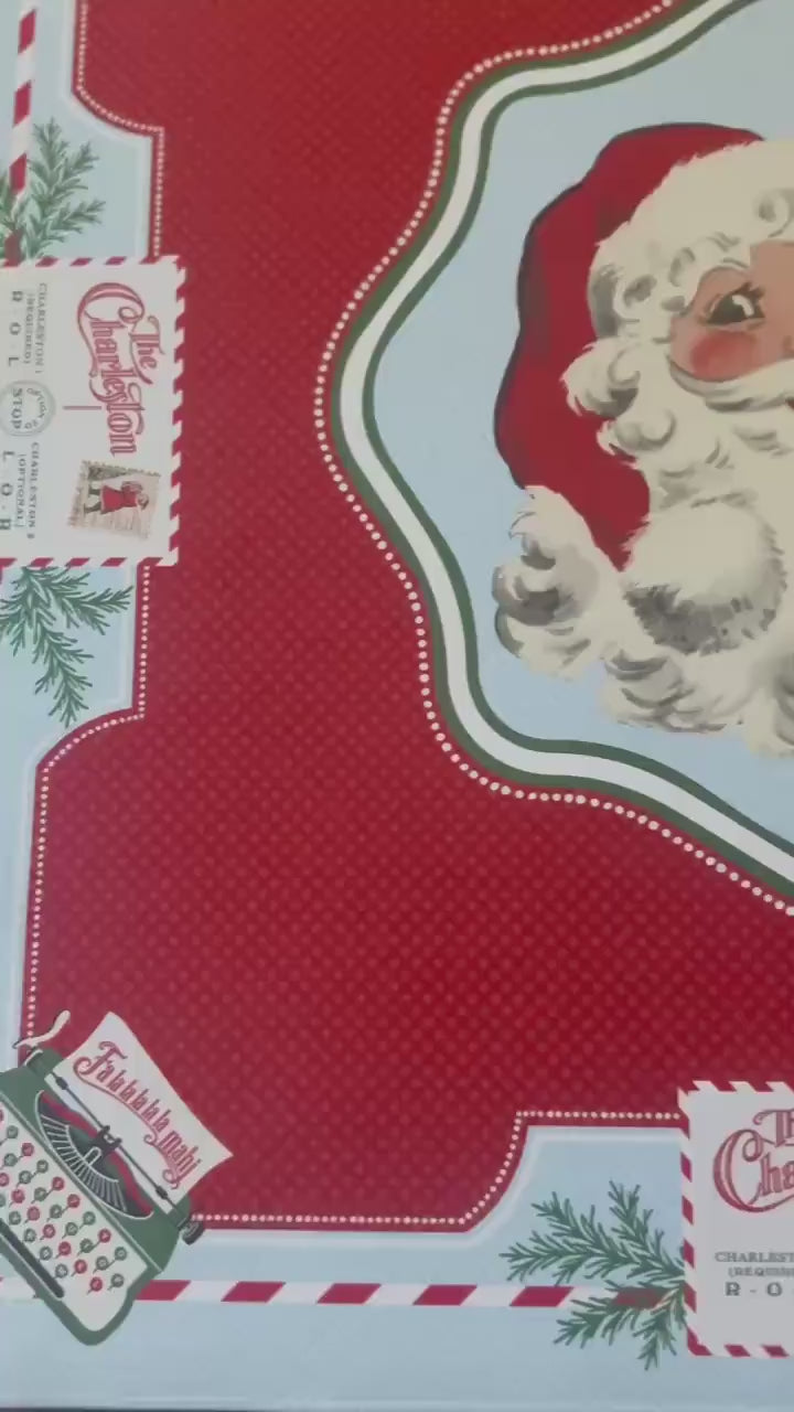 Santa’s Mahjong Mail Mahjong Mat, Holiday Collection, Vintage Christmas Mahj Mat, Retro Santa Game Table Mat