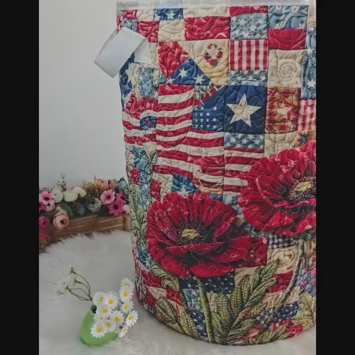 Cactus Quilted Laundry Basket, Desert Floral Hamper, Southwest Sun Laundry Bin, Boho Cactus Fabric Storage Basket