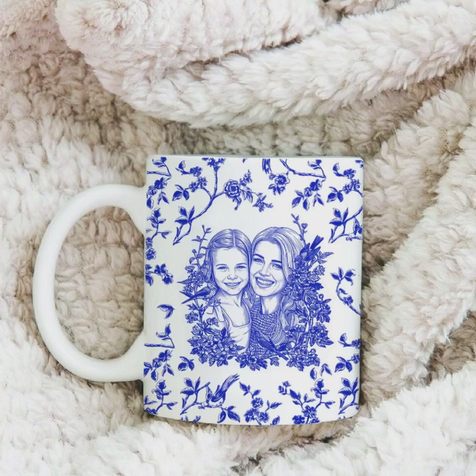 Personalized Mom Portrait from Photo Mug, Custom Mother's Day Gift
