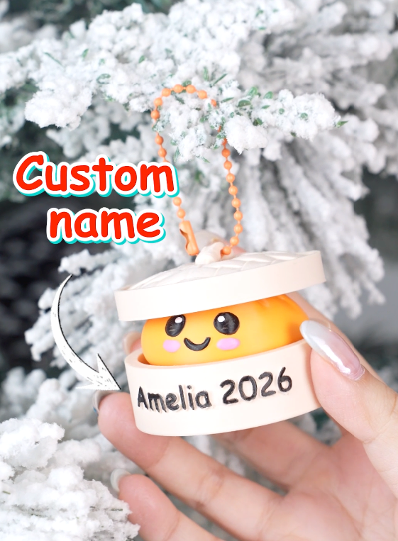 Personalized Dumpling Clicker Ornament – Custom Name 3D Fidget Toy, Cute Stress Relief Gift