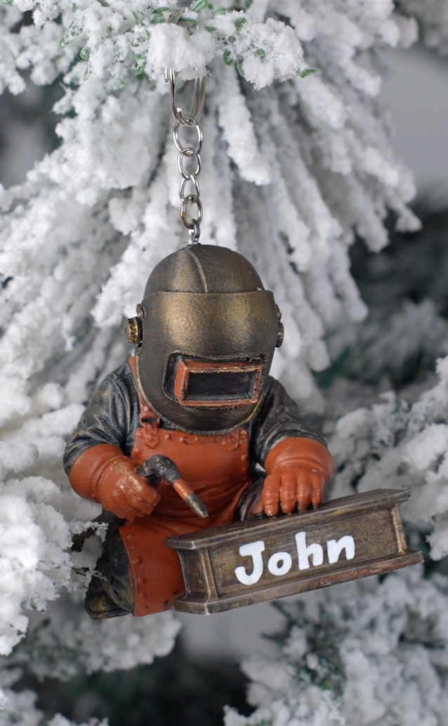 Personalized Welder 3D Ornament – Custom Name Welding Keepsake, Unique Christmas Gift for Welders and Metalworkers