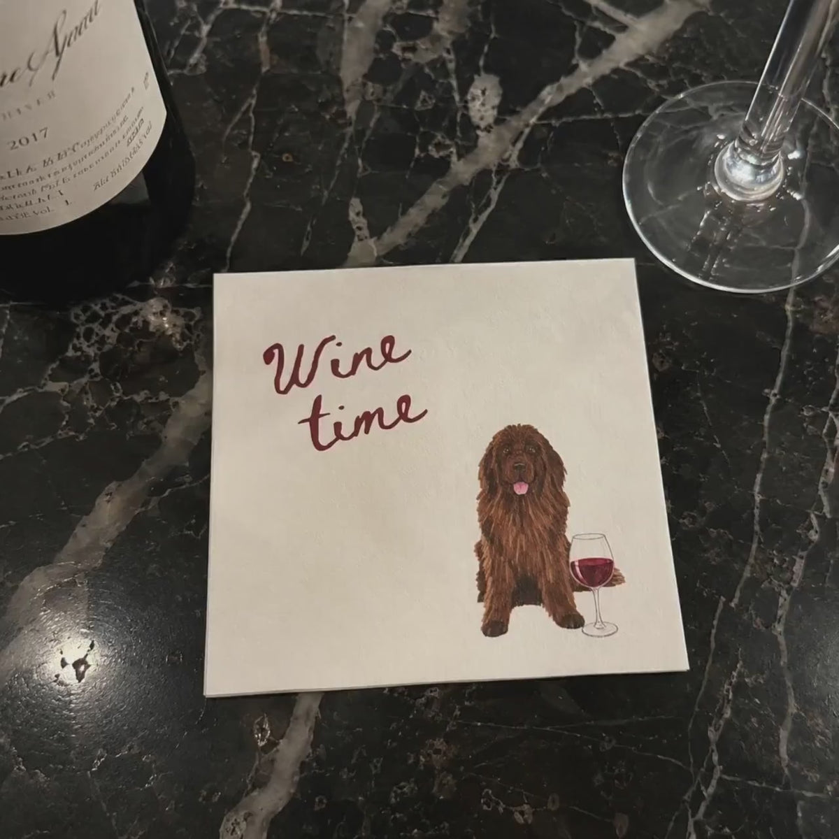 Custom Pet Wedding Napkins, Personalized Multi Dog Cat Portrait Cocktail Napkins, His and Hers Pet Bar Cart Favors